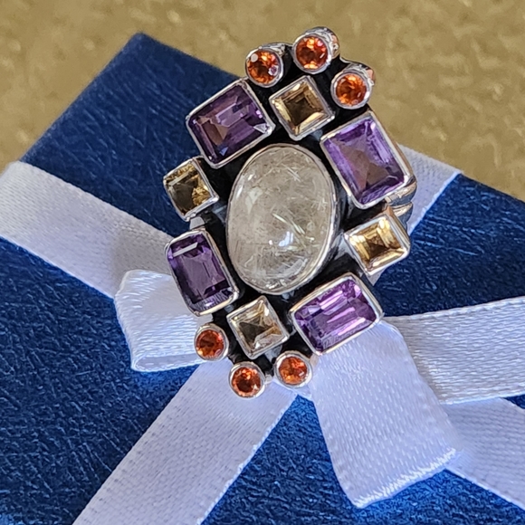NICKY BUTLER RAJ COLLECTION LIMITED EDITION Quartz Amethyst NB Designer Ring NWT - Picture 3 of 15